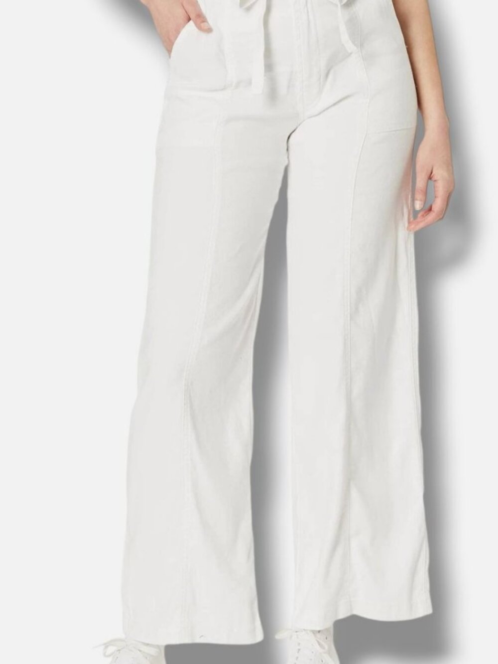 Hudson Jeans Women's White Tie Waist Wide Leg -Trouser Pants Size 27